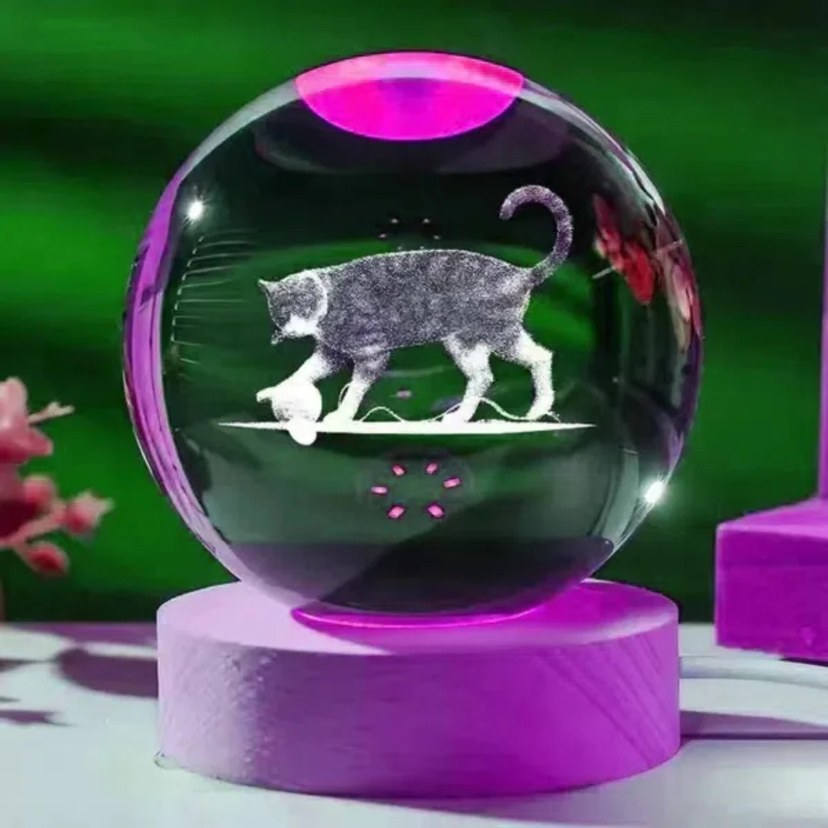 Fortune Cat Crystal Ball Night Light