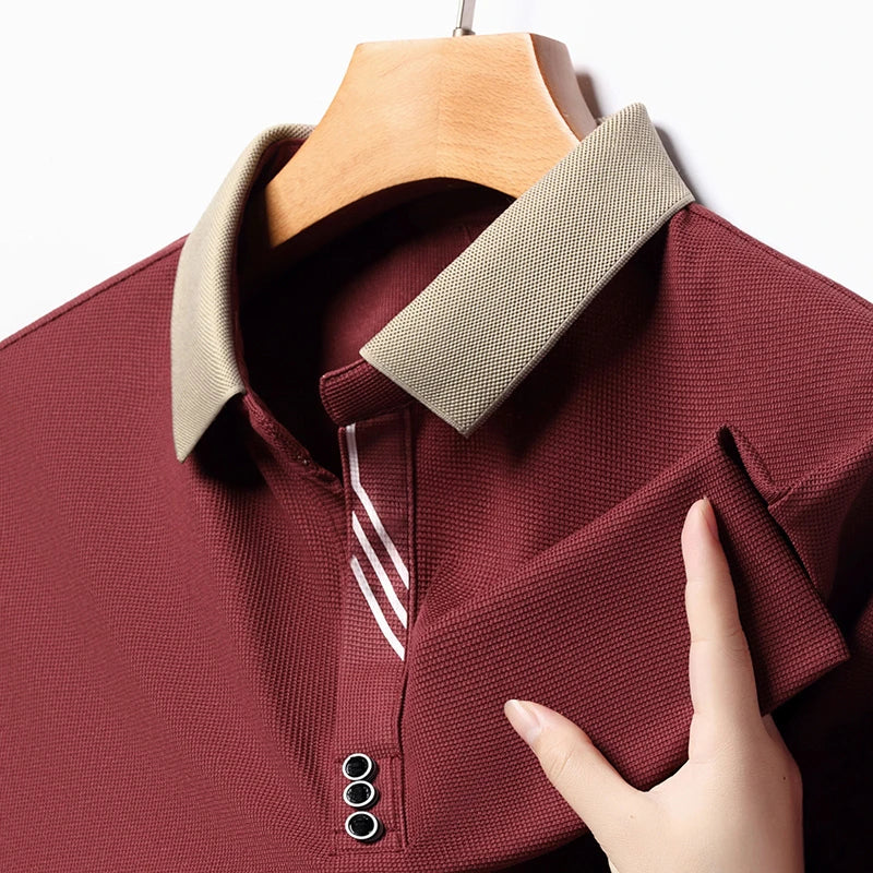 Men’s Solid Color Casual Short Sleeve Polo Shirt