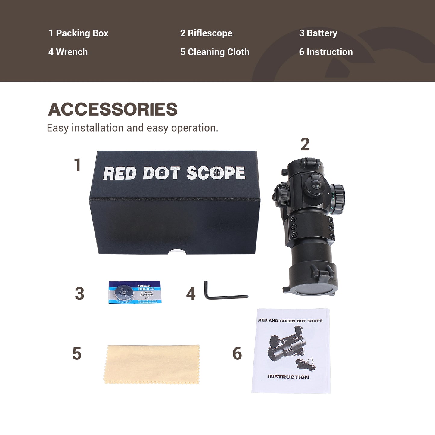 1X30 Red Green Dot Rifle Scope Optic Sight with 20mm/22mm Rail Mount for Hunting