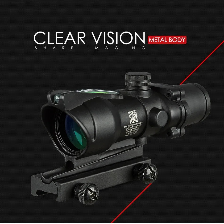 4X32 Hunting Riflescope with Real Fiber Optics & Illuminated Reticle