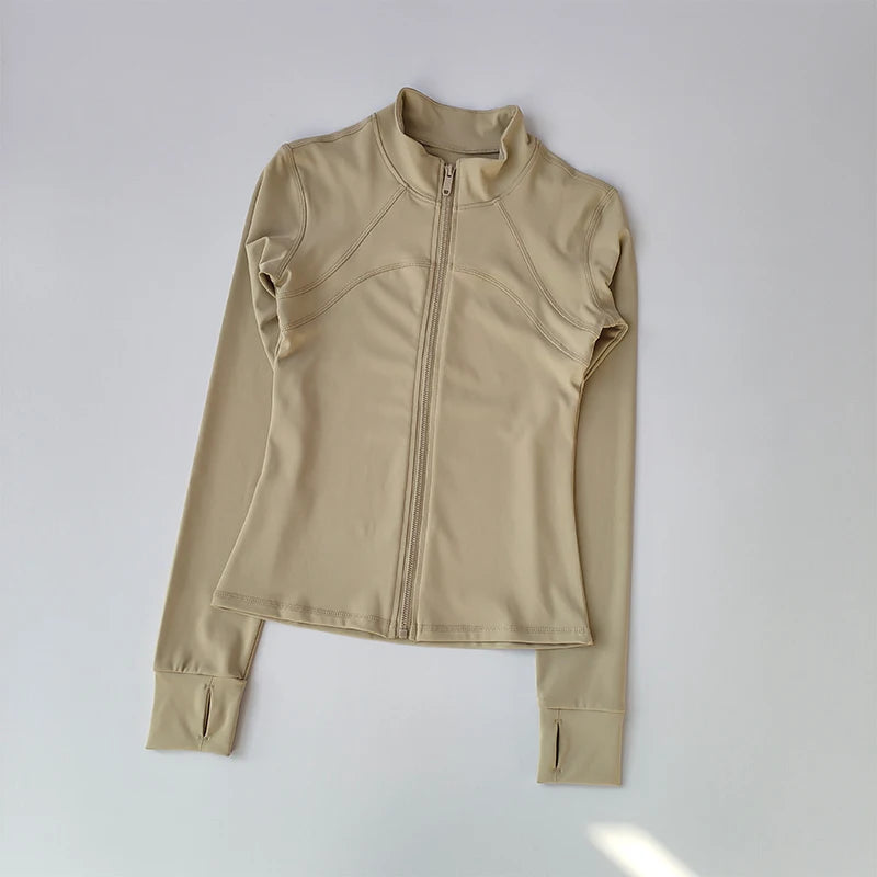 Yoga Suit Women's High-end Standing Collar Long-Sleeved Sports Jacket