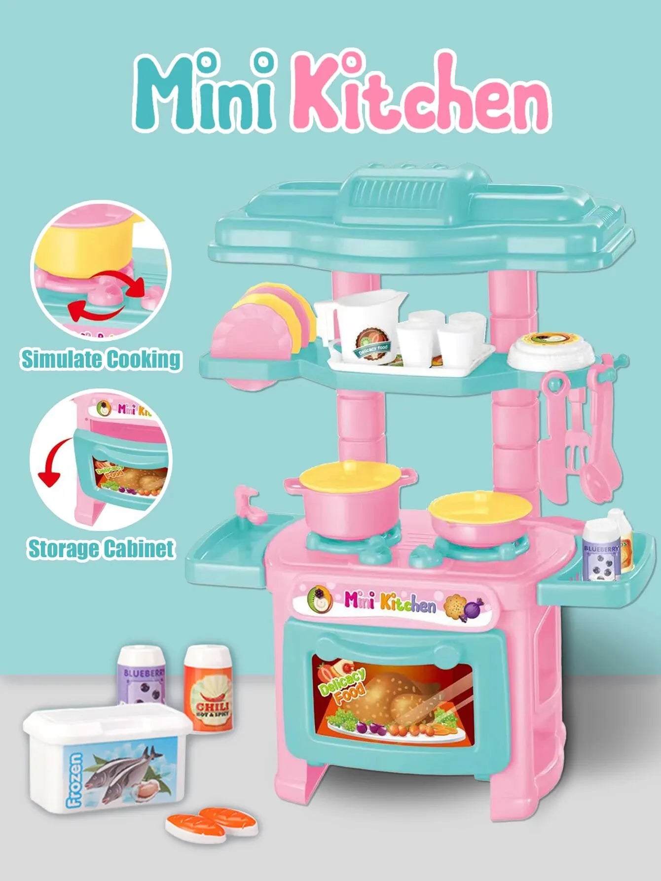 Kids Mini Kitchen Cooking Toy Set