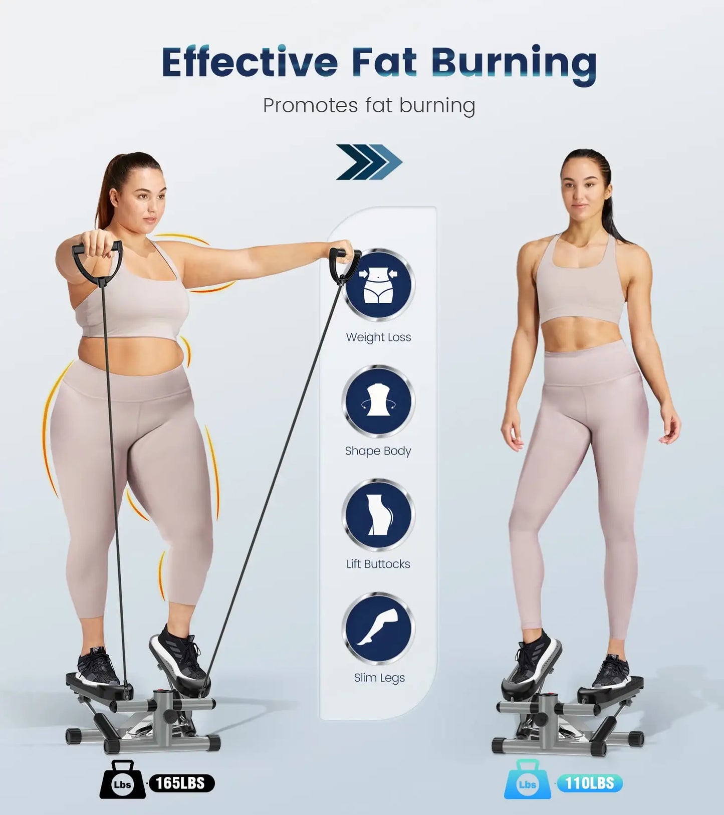 Stair Steppers Workout Machine with Resistance Bands