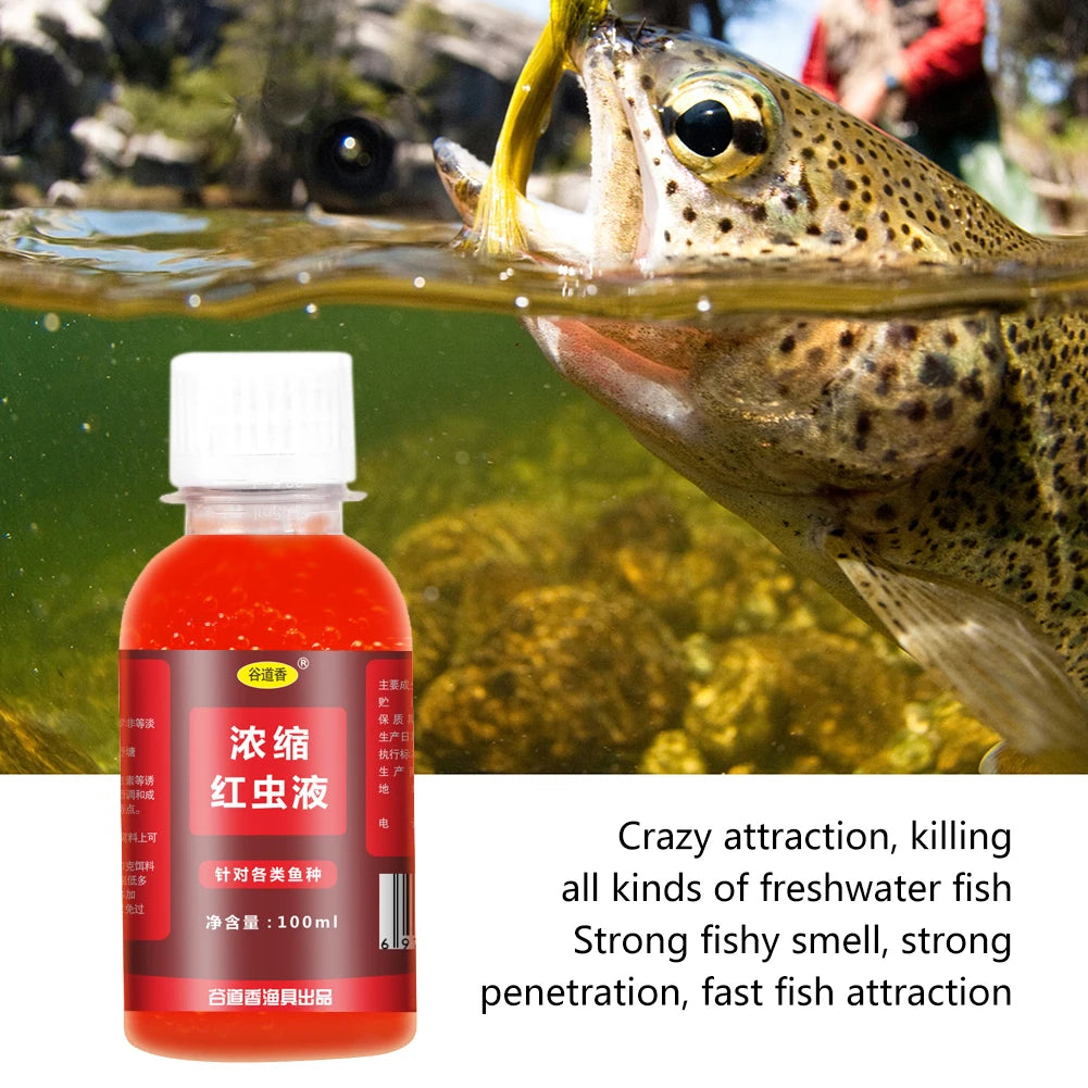 60/100ML Liquid Fish Bait Concentrated Additive – Red Worm Scent Attractant