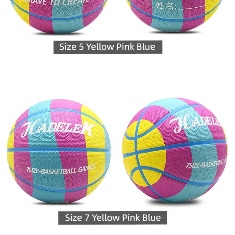 Size 7 Rubber Basketball – Wear-Resistant & High Elasticity