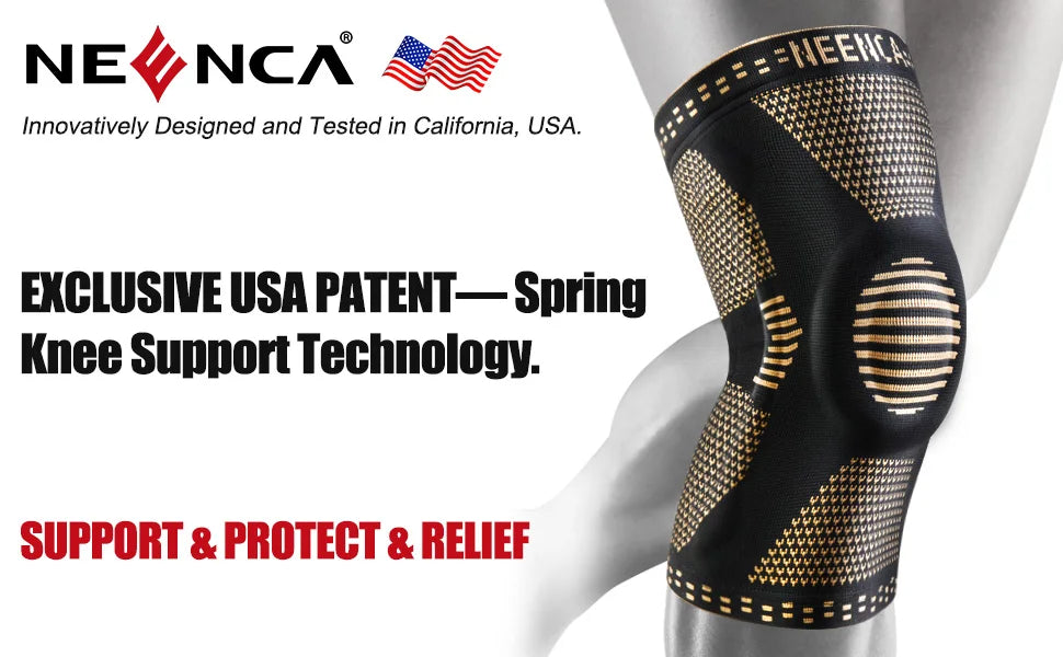 NEENCA Copper Knee Brace with Patella Gel Pad & Side Stabilizers