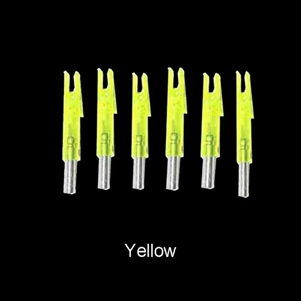 6pcs LED Glowing Arrow Nocks – Luminous Lighted Nocks for 6.2mm Compound Bow Arrow Shafts