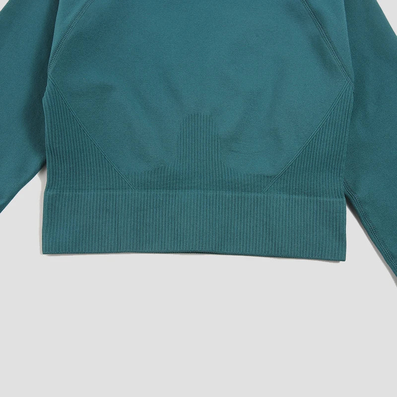 Seamless Crop Top Fitness Shirts Long Sleeve