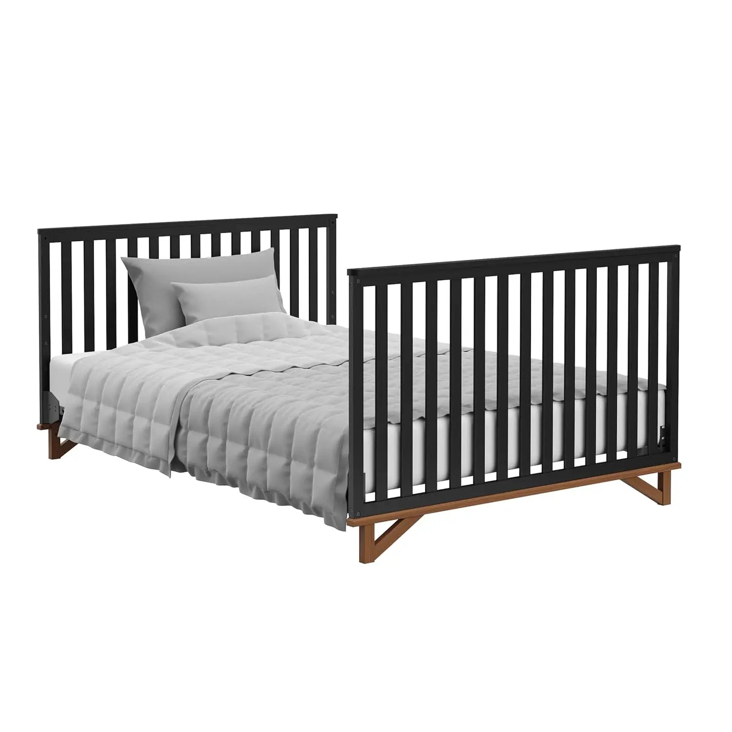 5-in-1 Convertible Crib (Black with Vintage Driftwood)