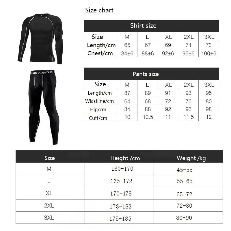 Winter Thermal Underwear for Men – Warm Base Layer Long Johns & Fitness Leggings