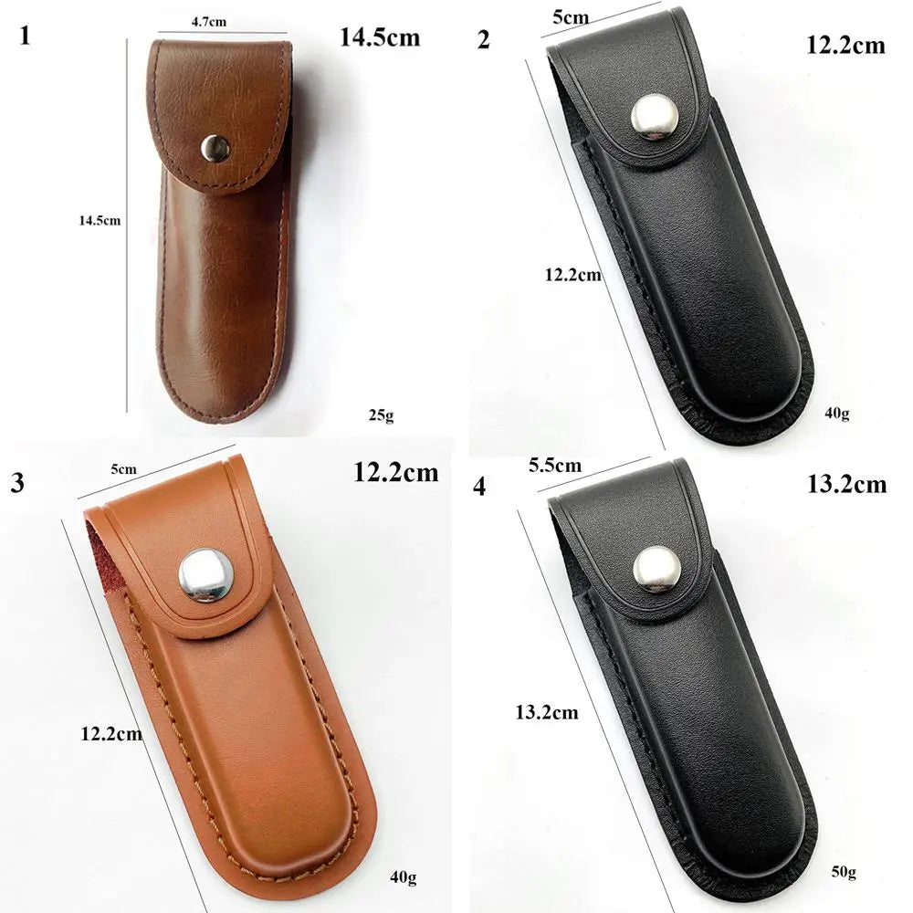 Brown Leather Sheath for Fold Knife, Flashlight, or Tools