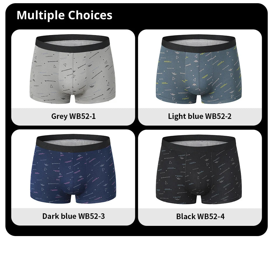4-Pack Men’s Fashion Printed Boxer Underwear