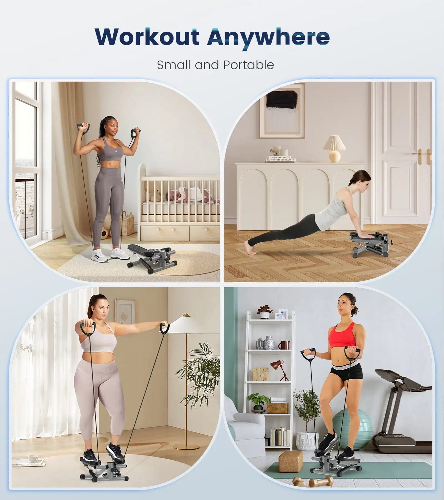 Stair Steppers Workout Machine with Resistance Bands