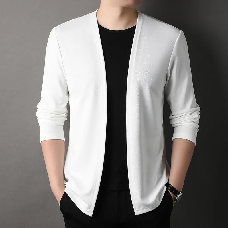 Men's Long Sleeved Cardigan Jacket