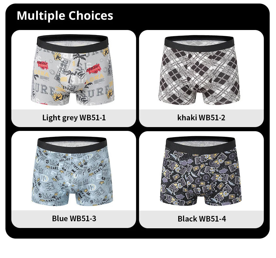 4-Pack Men’s Fashion Printed Boxer Underwear
