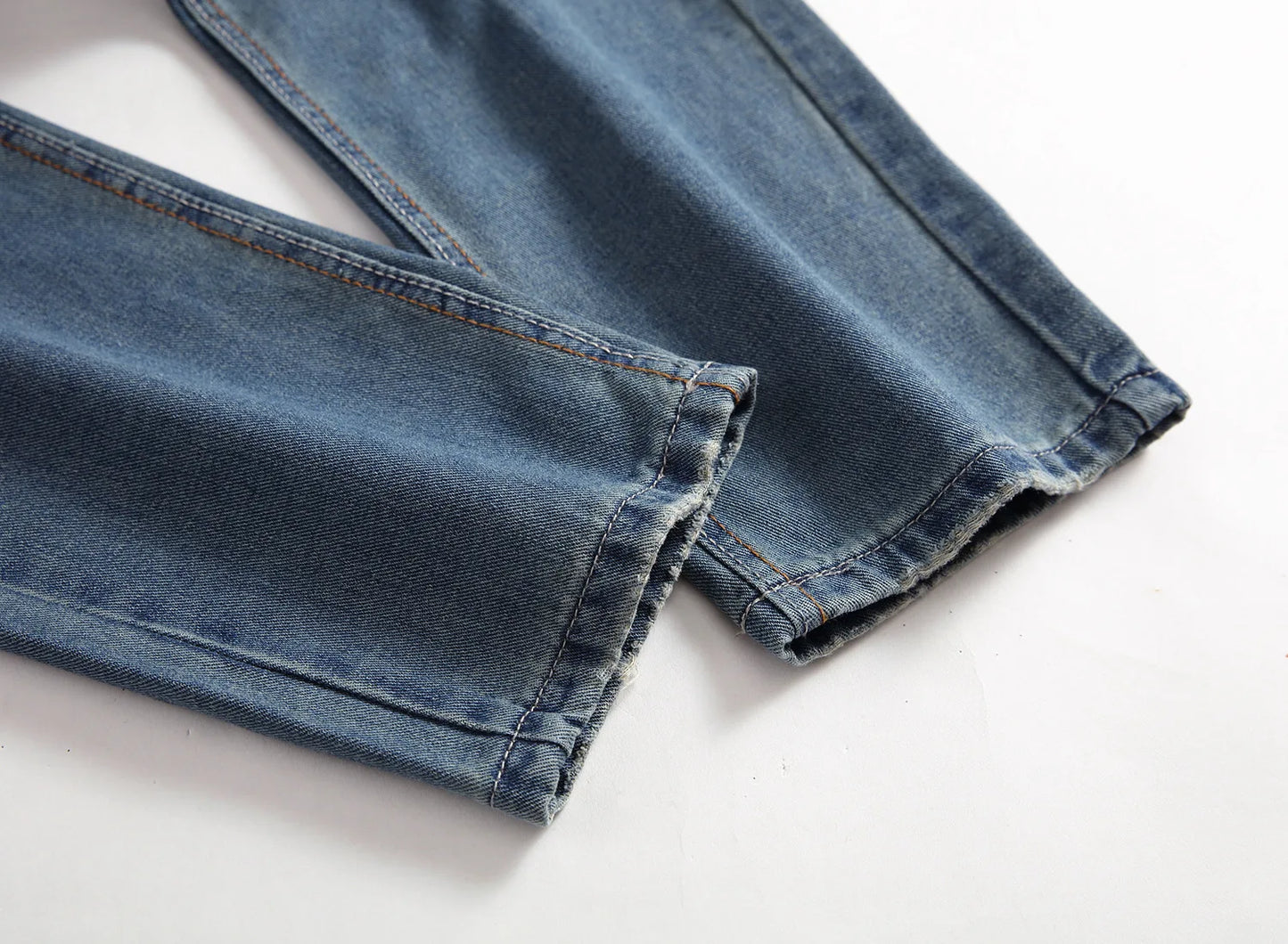Streetwear Mens Slim Fit Ripped Straight Jeans