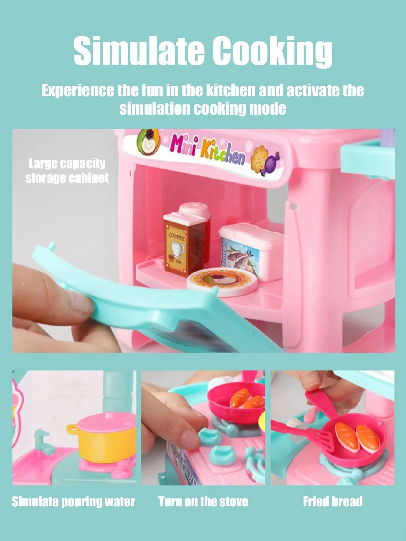 Kids Mini Kitchen Cooking Toy Set