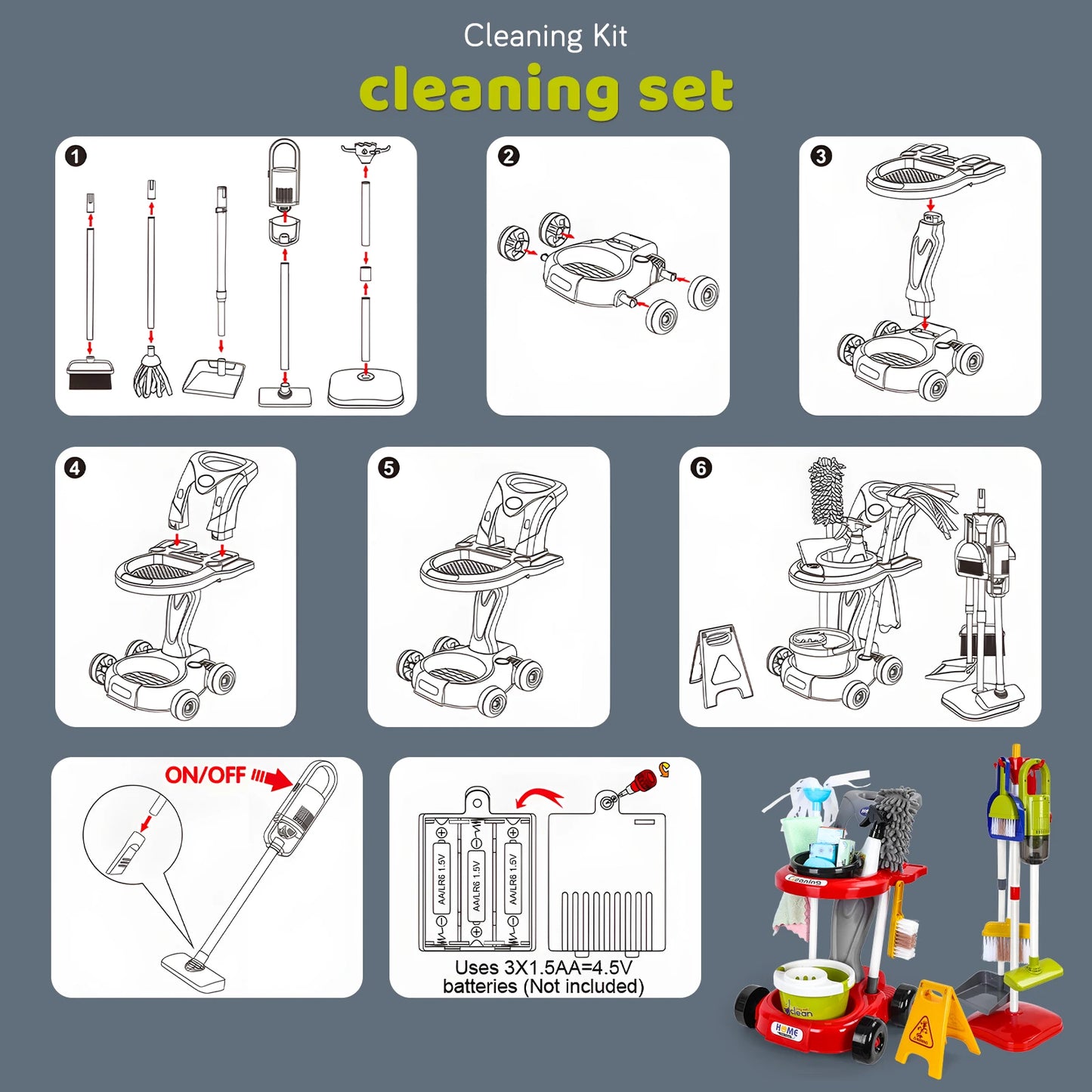 29 Pcs/Set Kids Play House Cleaning Toys