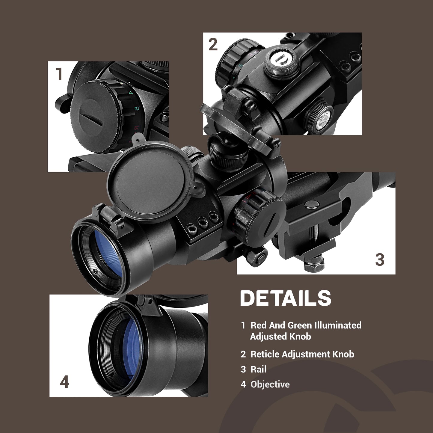 1X30 Red Green Dot Rifle Scope Optic Sight with 20mm/22mm Rail Mount for Hunting