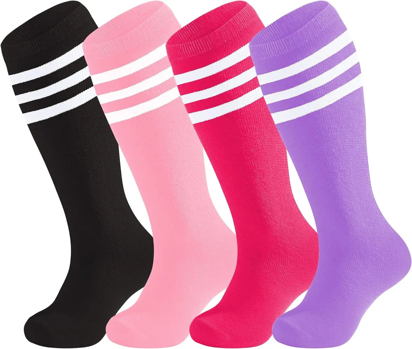 Three Stripes Knee-High Cotton Sports Socks