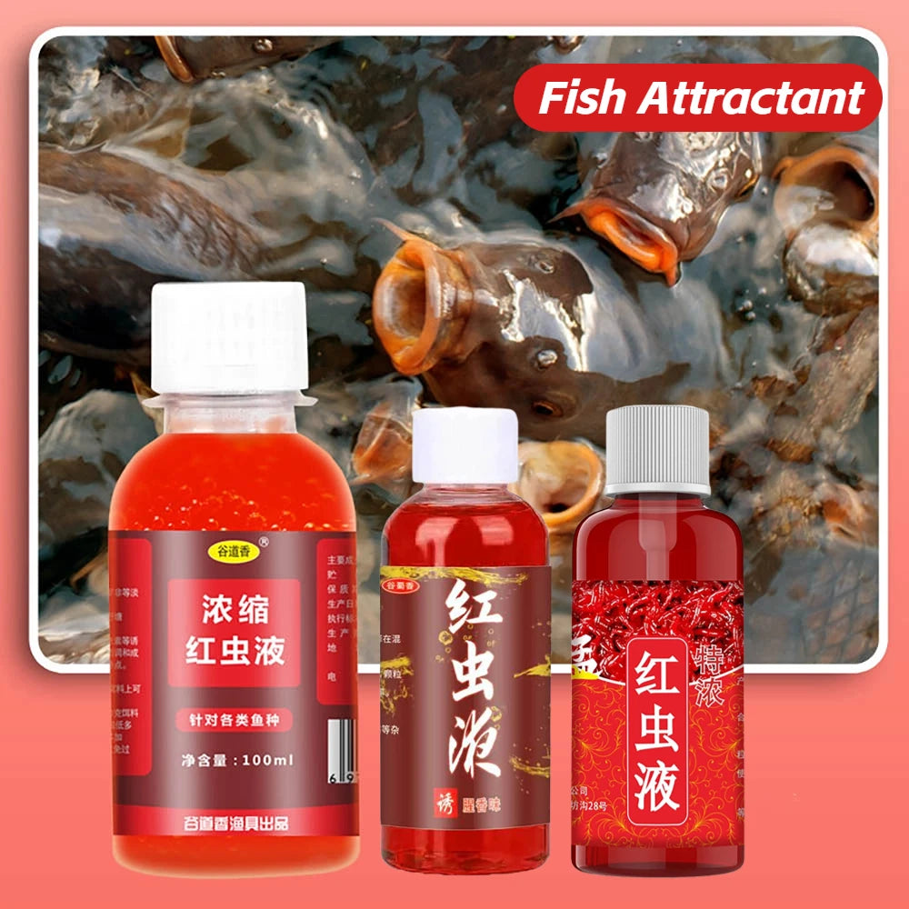 60/100ML Liquid Fish Bait Concentrated Additive – Red Worm Scent Attractant