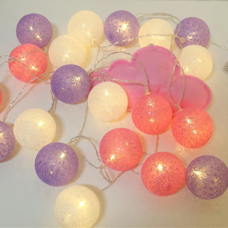 3M 20 LED Cotton Garland Balls Lights