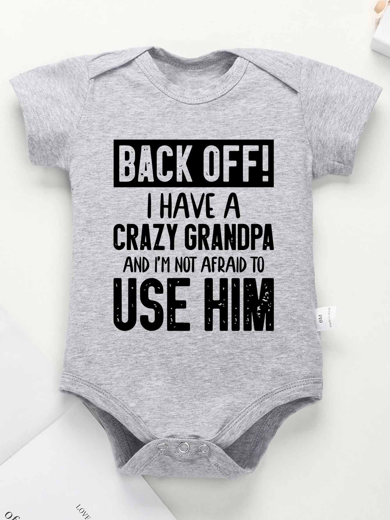 "I Have a Crazy Grandpa" Funny Newborn Boy Onesie