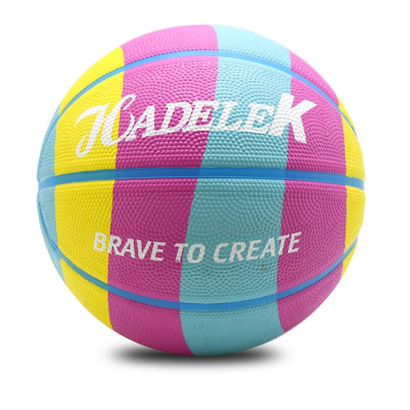 Size 7 Rubber Basketball – Wear-Resistant & High Elasticity