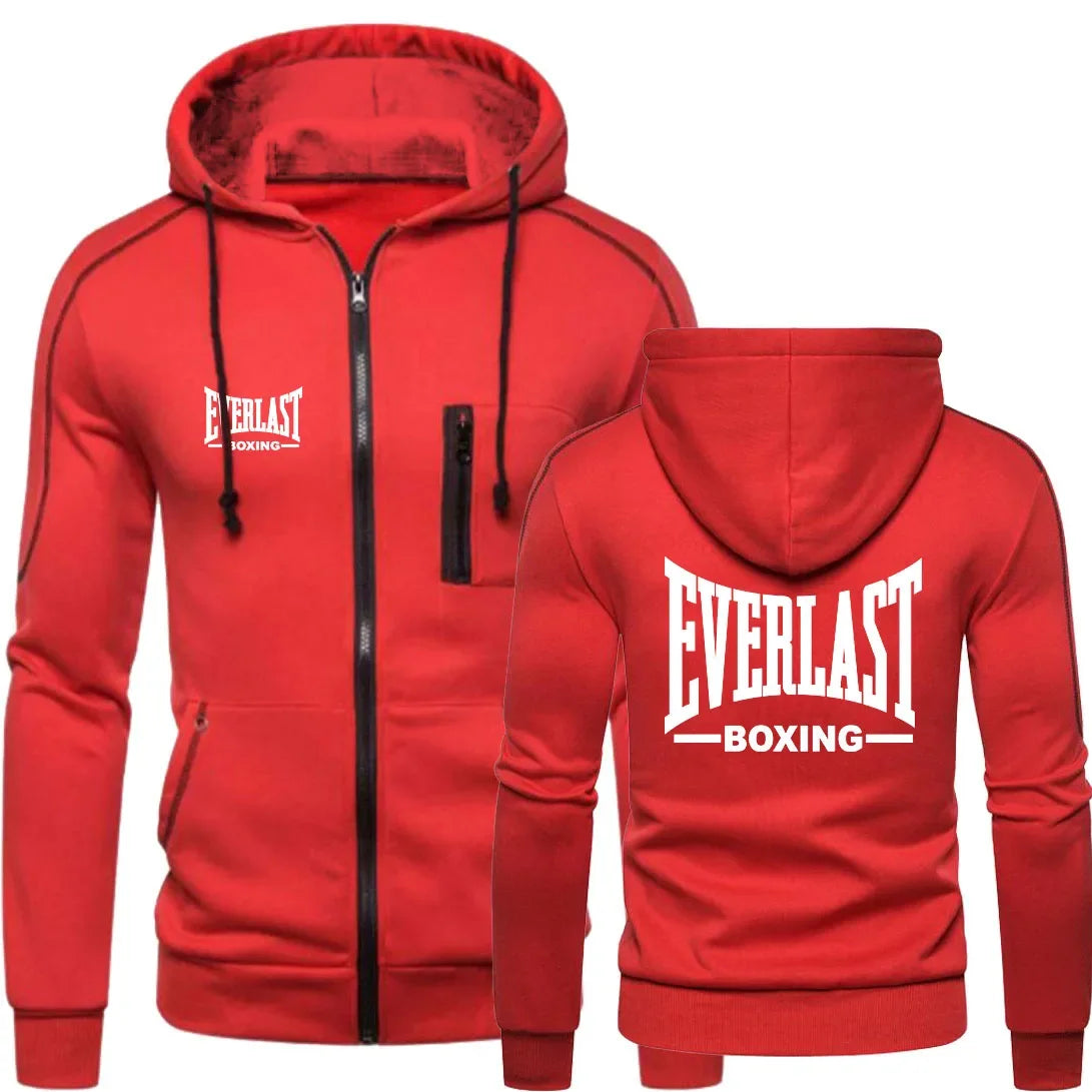 2024 EVERLAST Men’s Zipper Hoodie & Blazer Casual Warm Winter Sportswear Set