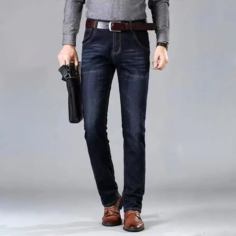 Men's Straight Leg Elastic Casual Slim Fit Jeans