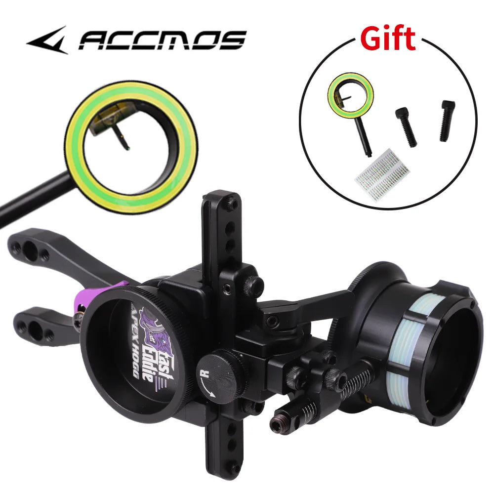 Compound Bow Sight Eddie 1-Pin – Fast Aiming, Fine-Tune Long Bar Sight for Compound Bow Hunting & Arrow Shooting