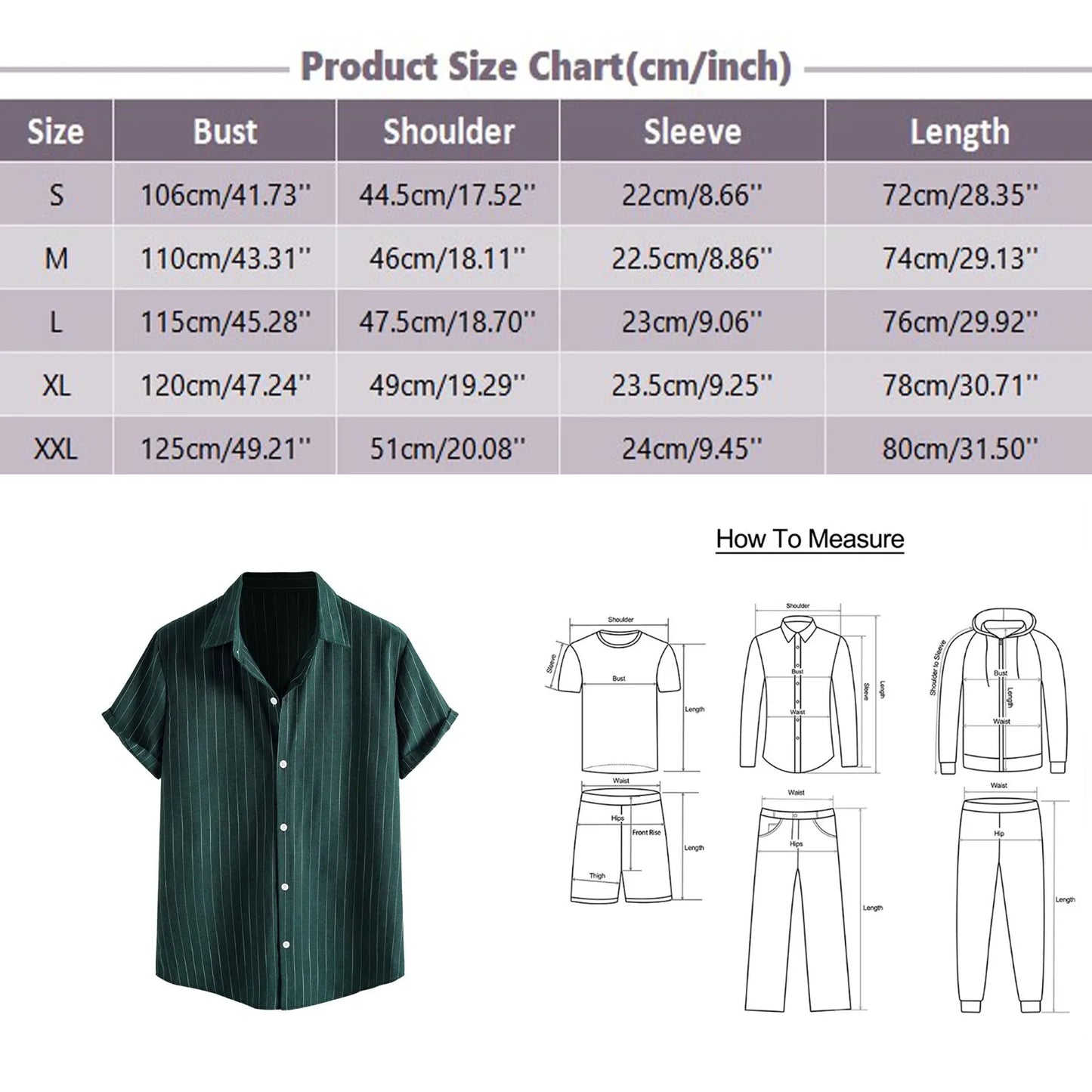 Men’s Casual Striped Short-Sleeved Shirt