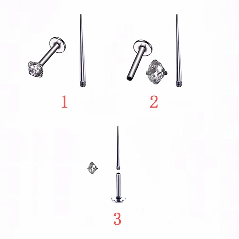 Cute Bowknot Love Heart 316L Stainless Steel Annular Ear Bone Nail Earring