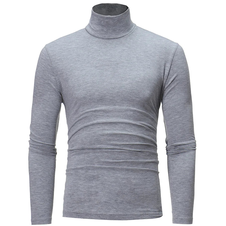 Men’s Thermal Underwear Top – High Neck Slim Fit Long Sleeve Shirt for Winter Warmth