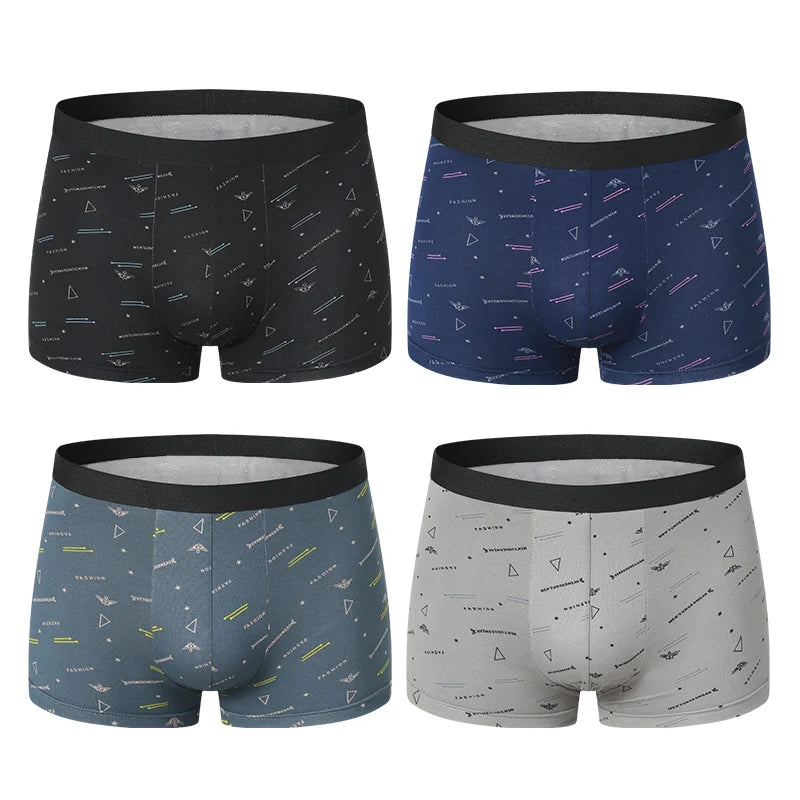 4-Pack Men’s Fashion Printed Boxer Underwear