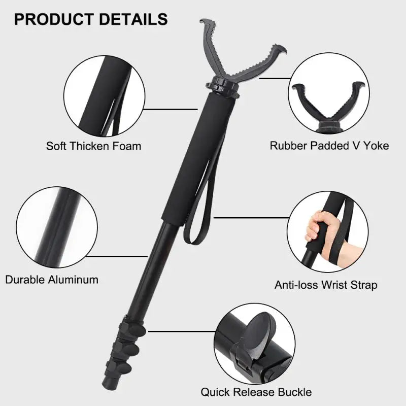 Aluminum Alloy Hunting Stand Adjustable Height Monopod