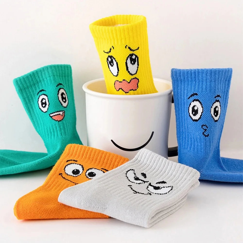 5 Pairs Kids Socks – Emoticons Funny Face Pattern