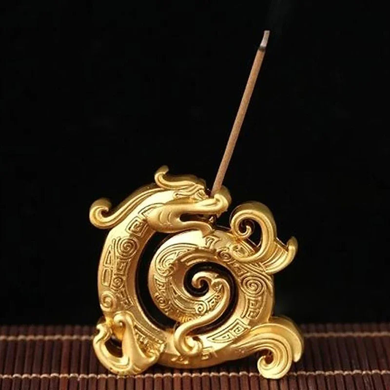 Copper Chinese Dragon Incense Holder