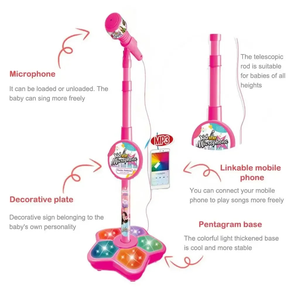 Kids Microphone with Stand Karaoke Toy
