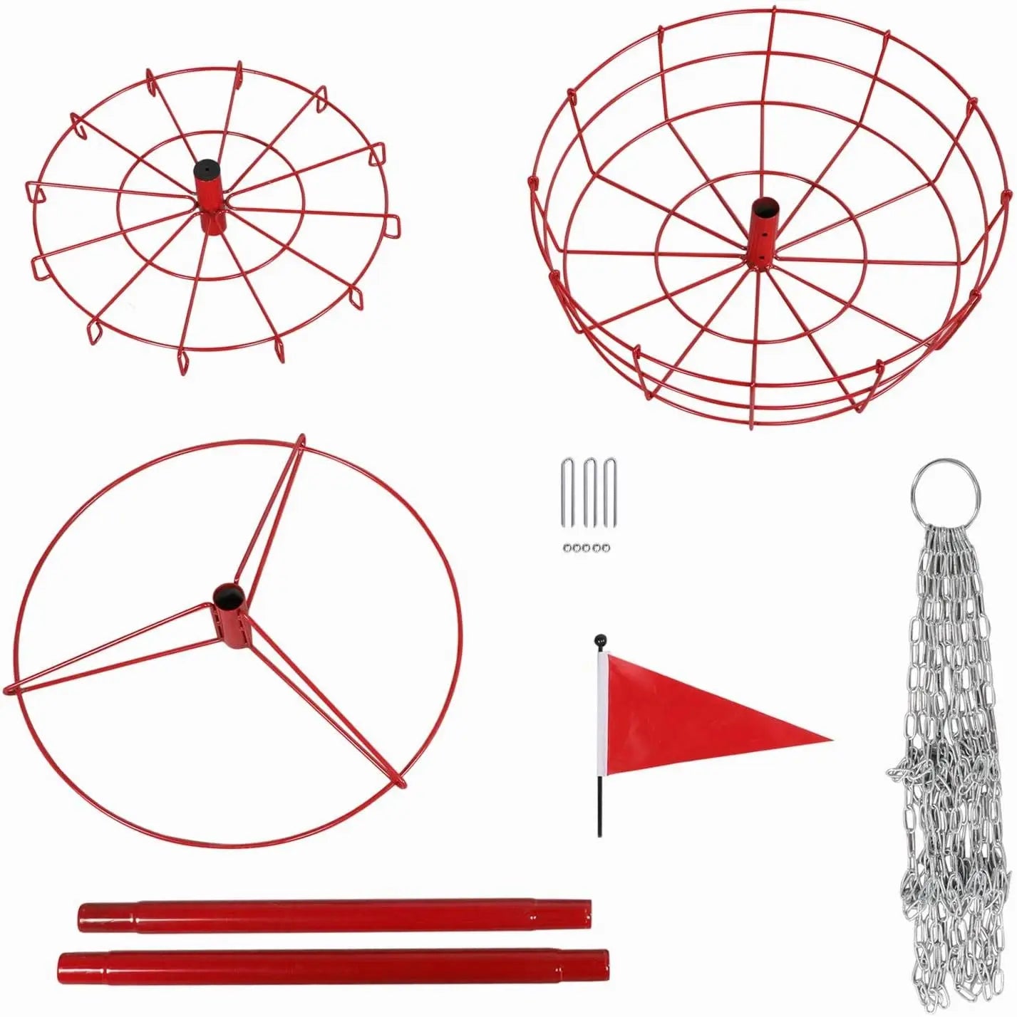 Yaheetech Portable Disc Golf Basket Target – 12-Chain Practice Goal for Disc Sports Training & Outdoor Play