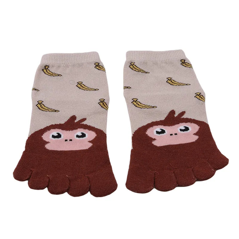 Cotton Animal Pattern Five-Finger Socks