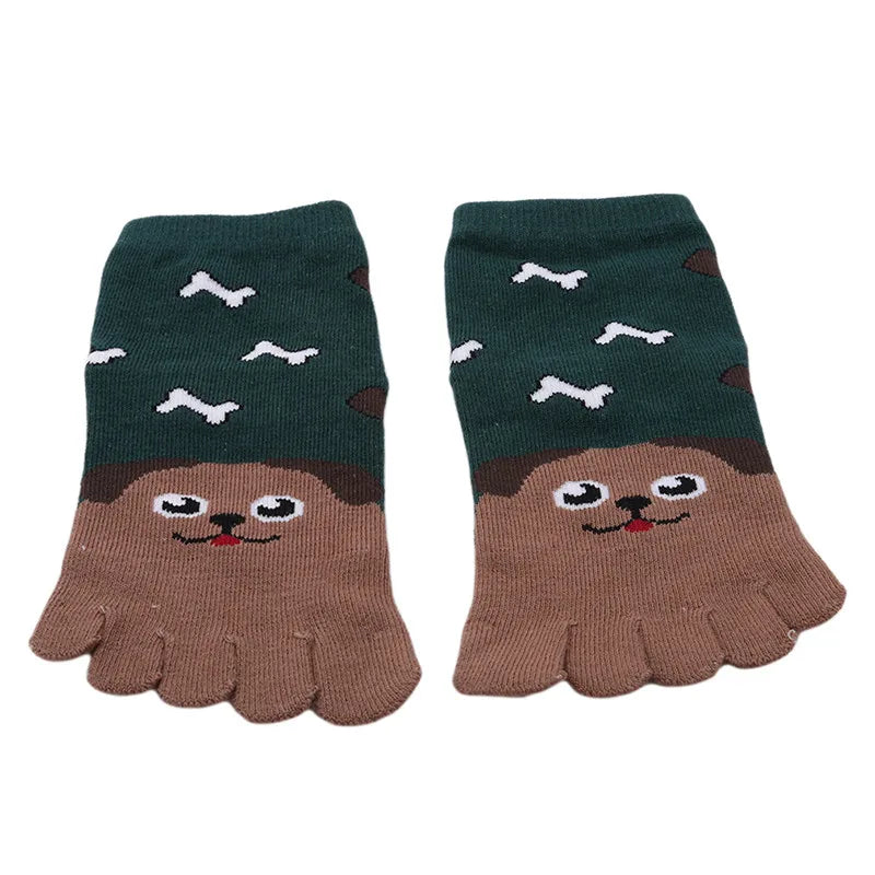 Cotton Animal Pattern Five-Finger Socks