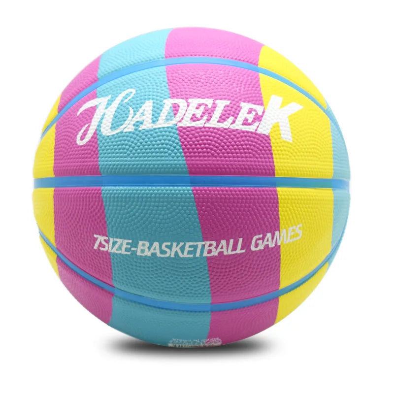 Size 7 Rubber Basketball – Wear-Resistant & High Elasticity