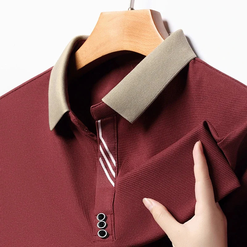 Men’s Solid Color Casual Short Sleeve Polo Shirt