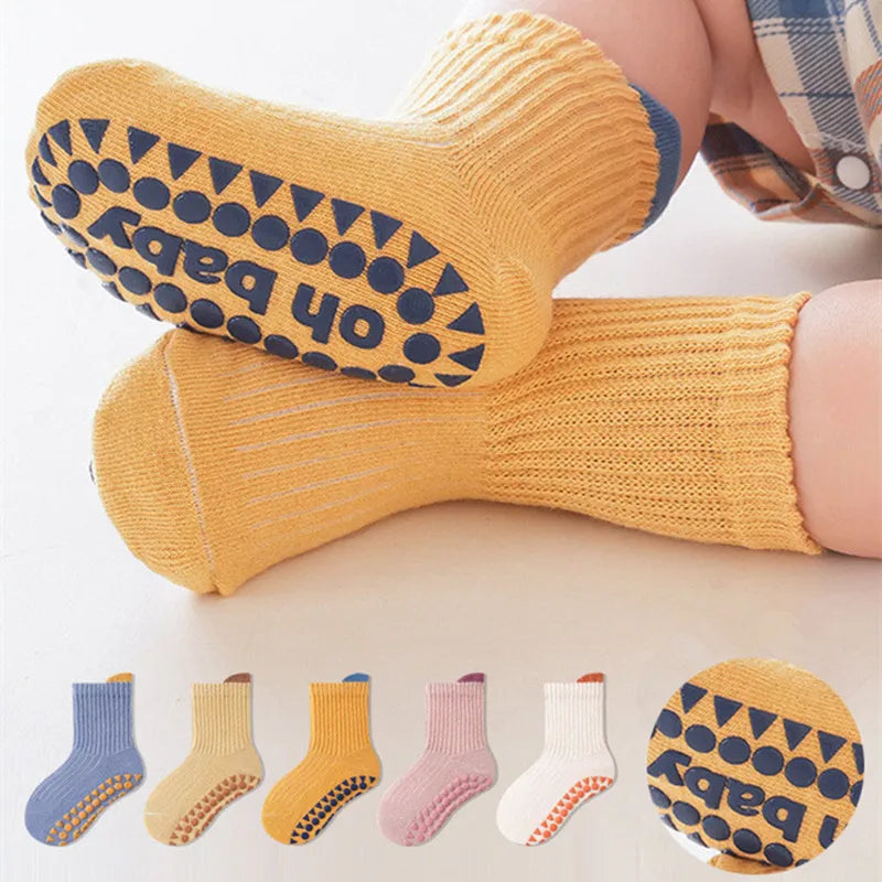 3 Pairs Baby Anti-Slip Socks for Boys & Girls (0-6 Years)