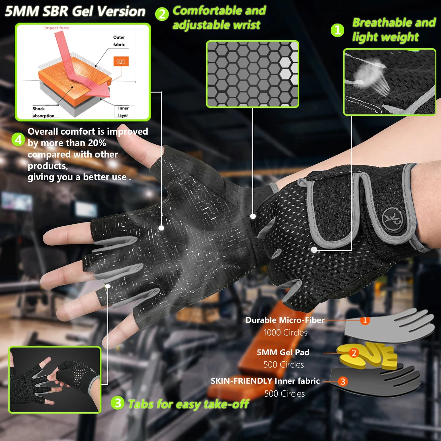 MOREOK Workout Gym Gloves