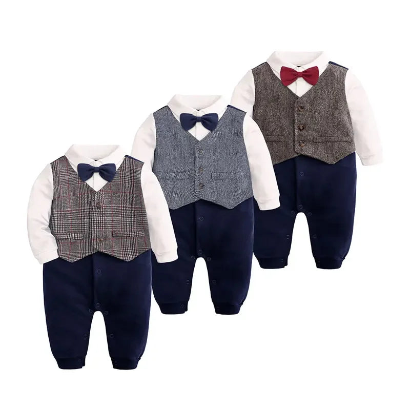 Gentleman Newborn Baby Clothes Boys Rompers