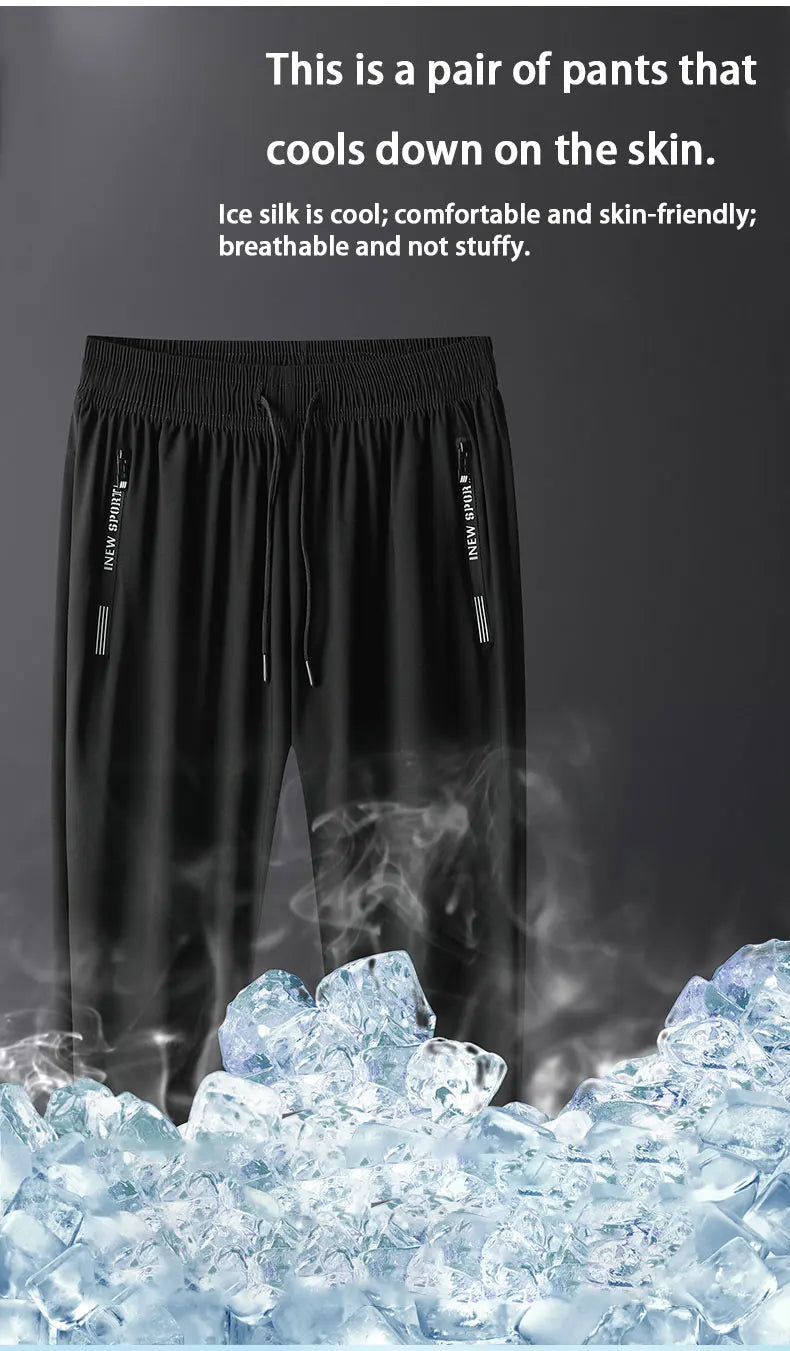 Men’s Quick-Dry Running Pants with Zipper Pockets