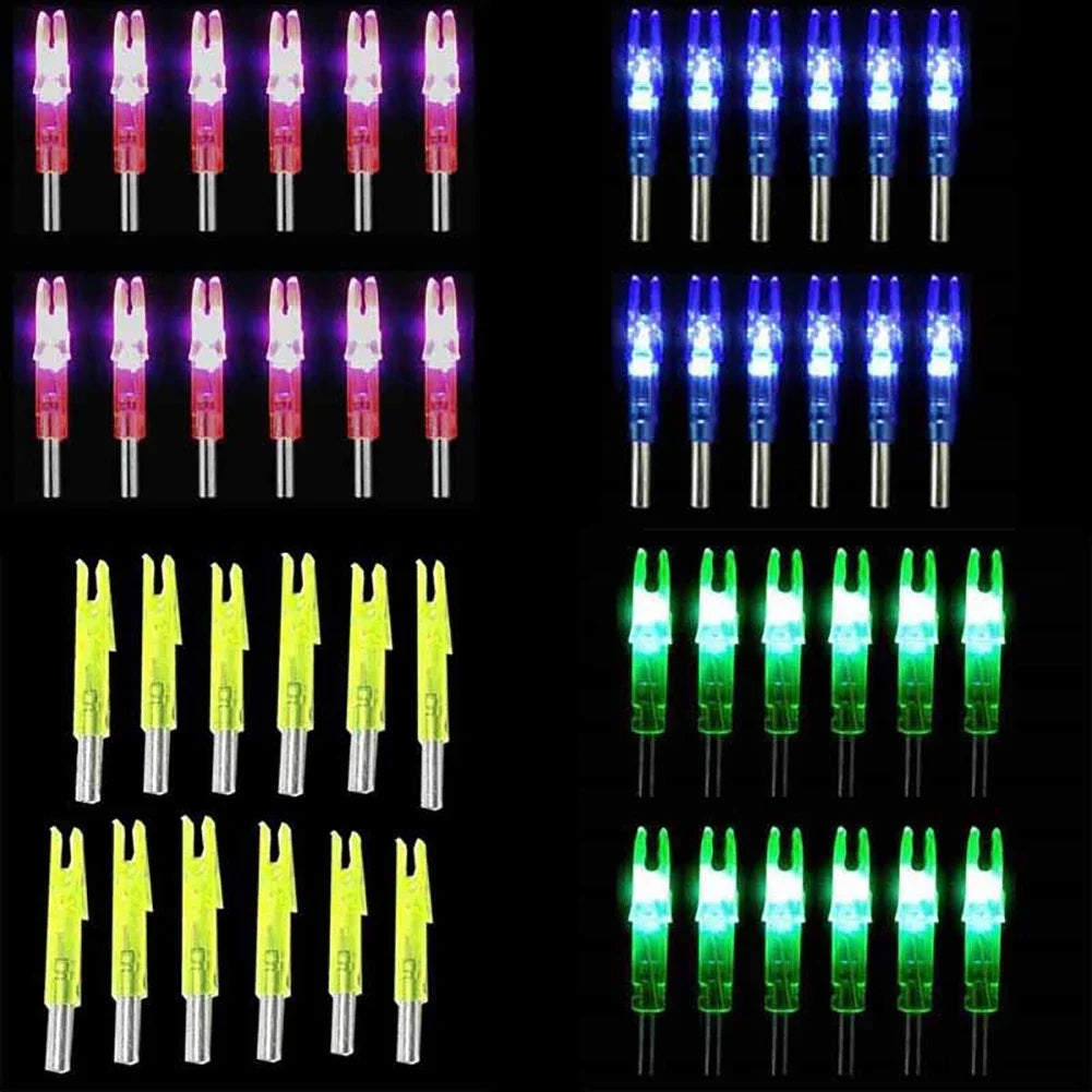 6pcs LED Glowing Arrow Nocks – Luminous Lighted Nocks for 6.2mm Compound Bow Arrow Shafts