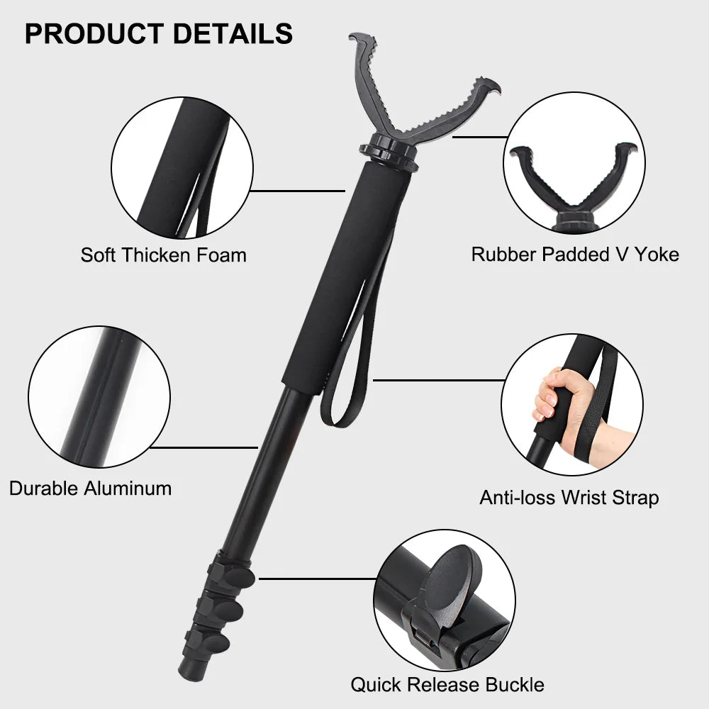 Aluminum Alloy Hunting Stand Adjustable Height Monopod